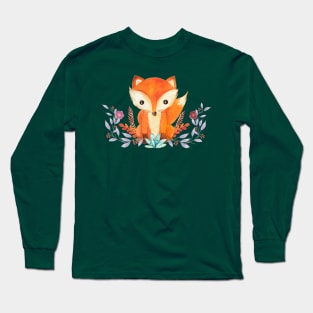 Fox In The Flowers Long Sleeve T-Shirt